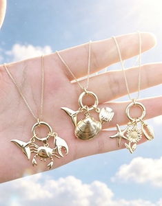 Wholesale Jewelry Style Shell Starfish Crab Charm <b>Chain</b> Jewelry for Women Pendant Necklace - Product Image 4