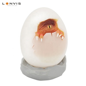Creative Dinosaur <strong>Eggs</strong> 3D Night <strong>Lights</strong> 3D Dinosaur Lamp Multi-colors Remote Control 16 LED Colors Rechargeable Dinosaur Lamp - Product Image 2