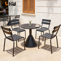 Chaise de salle à manger extérieure empilable pour restaurant, café, commerce, avec structure en aluminium, chaise de bistrot pour jardin, terrasse, parc