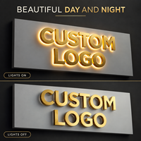 Lettres en relief LED rétroéclairées personnalisées en or miroir, logo 3D, enseigne lumineuse pour les devantures de magasins, la réception, l'intérieur et l'extérieur