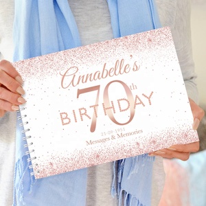 <span class=keywords><strong>Libro</strong></span> de invitados de tapa dura encuadernado en espiral tamaño A5 personalizado 60 hojas Grabación de nacimiento en blanco con foto - Product Image 2