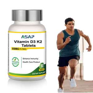 Supplément de santé pour adultes OEM 5000iu Calcium Magnésium Zinc Vitamine D3 Mk7 & K2 Comprimés Améliore l'immunité - Product Image 1