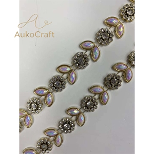 Pita Rantai Flatback Berongga Bentuk Lingkaran Hiasan Berlian Imitasi untuk Pernikahan, Acara Homecoming, Ulang Tahun, dan Pakaian - Product Image 2