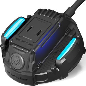 GravaStar Dog House Mecha Power Strip | RGB Gaming Desktop <b>Extension</b> <b>Socket</b> - Product Image 1