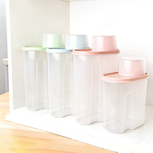 Large Plastic Airtight Storage Jar With Lid Rectangle Shape For Kitchen Grain Snack Food Container Bottle Size L - Product Image 4
