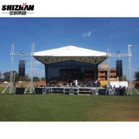 Sistema de armazón de techo de aleación de aluminio portátil certificado TUV, Perno de escenario, concierto triangular, escenarios móviles, soporte de armazón de iluminación cuadrada
