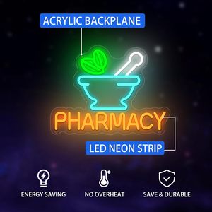 Pharmacy Neon LED indoor hanging ambient light shop <b>sign</b> wall decoration light entrance indicator light luminous <b>sign</b> custom - Product Image 2