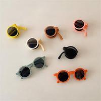 Lunettes de soleil pliables SENTA avec monture colorée macaron, verres polarisés UV400, lunettes rondes pour enfants, montures de lunettes de soleil légères TR90