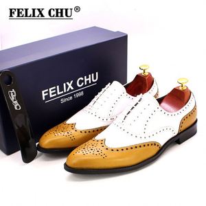 รองเท้าอ็อกซ์ฟอร์ดแบบใหม่ รุ่น Brogue แต่งลายปะติดปะต่อ  แบบผูกเชือก  สำหรับผู้ชาย - Product Image 5