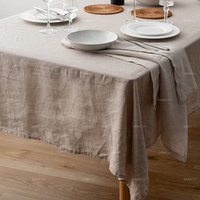 Naturel 100 lin lin français Rectangle prélavé carré nappe couverture terre cuite nappe sur mesure lin pour mariage