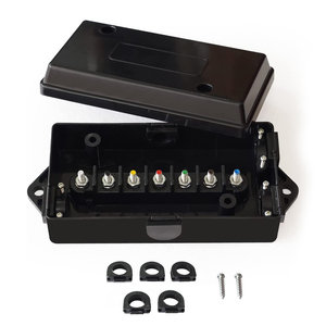 Waterproof <b>Black</b> Plastic+Copper PVC Insulated Electrical Wire Connector 7 Gang <b>Harness</b> Junction Box Model 2GG for - Product Image 4