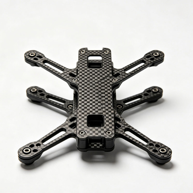 Custom CNC Machined Carbon Fiber 3k Drone Frame, Lightweight Carbon Fiber UAV Frame, High Strength Drone Body for FPV Racing