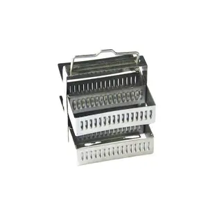 Laboratorium 60 Pieces Stainless Steel Pewarnaan Rak untuk Slide Mikroskop