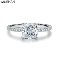 Bague en argent sterling 925 MuShan Designer Jewelry avec moissanite VVS, bague cadeau pour elle, plaquée or 18 carats, bijoux fins brevetés MST