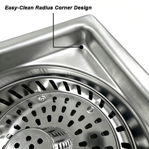 Siphon de <span class=keywords><strong>sol</strong></span> carré industriel moderne anti-odeur en acier inoxydable 304/316L de qualité supérieure pour cuisines, salles de bain et zones de service - Product Image 4