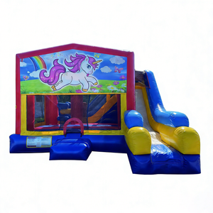 Château gonflable de qualité commerciale avec toboggan intégré, structure de saut pour enfants, idéal pour les fêtes et la location à domicile - Product Image 1
