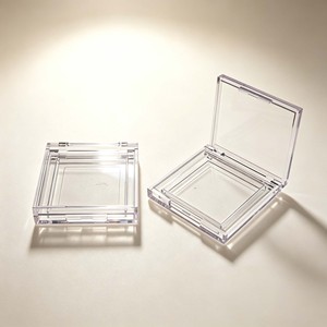 Boîtier compact carré transparent personnalisé avec logo, vide, pour fard à joues, fard à paupières, poudre – Contenant de maquillage individuel - Product Image 1