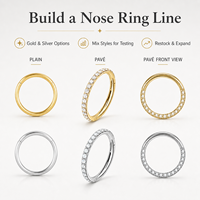 Boucles de nez en titane de qualité implantaire ASTM F136 JIAXIN, anneaux clicker, bijoux de piercing corporel