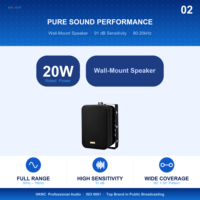 Speaker Dinding HKNC HG-GS3201-W 20W 110V 91dB Profesional PA Audio dengan Woofer Kerucut Kertas 4 inci & Tweeter 13-Core Audio Hi-Res