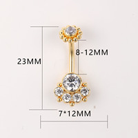 Vente en gros de bijoux de piercing abdominal en zircon de haute qualité, personnalisables, anneau de nombril en acier inoxydable à filetage interne
