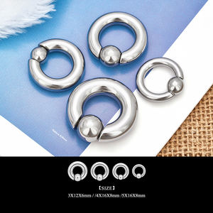 ASTM F136 Titan xuyên BCR cơ thể đo lớn Captive hạt vòng PA Vòng hành động mùa xuân xuyên vách ngăn Hoop Tai Thùy Vòng - Product Image 3