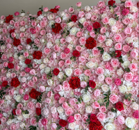 Support de Personnalisation de la Taille, Toile de Fond Enroulable, Mur de Fleurs Artificielles pour la Décoration de Scène de Mariage