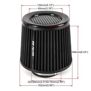 Filtro de Aire Universal de Alto Rendimiento para Coche, Tipo Hongo, 76mm (3 Pulgadas) de Admisión - Product Image 3