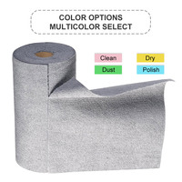 Rouleau de chiffons de nettoyage en microfibre détachables 12x12 pouces, lot de 50, serviettes jetables sans peluches et sans traces pour le detailing automobile et la maison