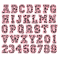 Vente chaude numéros 26 Alphabet breloques pour sabot rose lettres et chiffres Pvc chaussures breloques bricolage sabot chaussure breloques