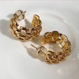 <strong>Fashion</strong> Weaving Design Gold-Plated Stainless Steel Huggies Earrings Women's Hoop Earrings Wholesale Bulk <strong>Supply</strong> <strong>Cheap</strong> Alloy - Product Image 5