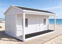 Maison préfabriquée à toit en pente, véranda, dortoir mobile, café, bar, magasin de proximité, imperméable, isolée thermiquement, assemblage rapide