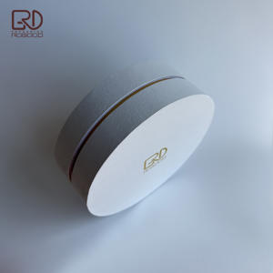 ROGOOD Boîte Cadeau Ronde Ciel et Terre pour Parfum et Cosmétiques, Papier Gaufré Blanc, Bord Doré, <span class=keywords><strong>Insert</strong></span> EVA P2132 - Product Image 3