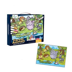 ITTL 24 PCs Dibujo educativo rompecabezas de <span class=keywords><strong>animales</strong></span> <span class=keywords><strong>con</strong></span> pluma de acuarela <span class=keywords><strong>para</strong></span> niños - Product Image 1
