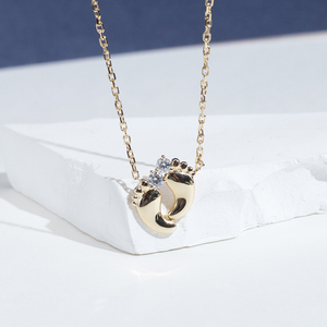 Joyería Messi personalizada MSN-944, collar de oro amarillo de 14k con diamante redondo cultivado en laboratorio para mujer. - Product Image 1