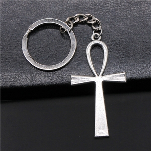 52x28mm Antique Argent Plaqué Antique Bronze Plaqué Métal Alliage Vie Clé <span class=keywords><strong>Ankh</strong></span> Croix Porte-clés Souvenirs Cadeau P1-ABD-C10074 - Product Image 2