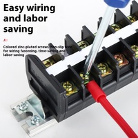 TD série Rail Din bornier électrique bloc borne à vis fil connecteur d'épissure rapide borne fixe avec couvercle de conduit
