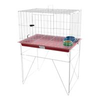 Enclos spacieux pour petits animaux avec support pliable en fil métallique, plateau à déchets amovible, cage en fil métallique robuste pour lapins et cochons d'Inde à la maison