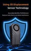 Alarm Nirkabel Mini untuk Sepeda Motor, Anti Air, Sensor Getaran 3D, Kontrol Jarak Jauh, Sensitivitas Dapat Diatur, untuk Jendela dan Pintu
