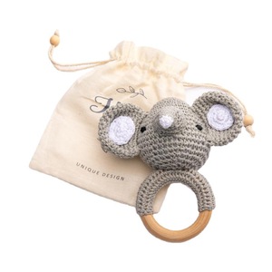 Juguete de Peluche de Ganchillo Hecho a Mano Estilo Nórdico, Sonajero para Bebés, para la Dentición y el Confort, de 0 a 24 Meses, de Madera - Product Image 4