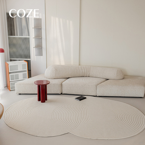 Không thường xuyên kem màu nước bằng chứng thảm cho phòng khách, mới dày đặc biệt hình và tối giản phong cách của <span class=keywords><strong>2025</strong></span> - Product Image 5