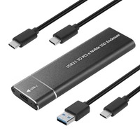 10Gbps M.2 PCIe NVMe SSD Enclosure USB3.1 Tipe C Portabel Eksternal NVMe Hard Drive Enclosure Aluminium Pendingin Kotak SSD