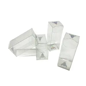 Small Clear Folding PVC PET Plastic box 10ml Vial Packaging Acetate Box with custom logo