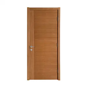 Puerta de madera maciza con diseño de piel, puerta Interior de madera abatible para el aula