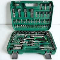 Ensemble complet d'outils de mécanicien 216 pièces avec clés mixtes et douilles, boîte à outils de réparation automobile manuelle OEM, coffret rigide