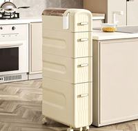 Meuble de rangement à tiroirs roulants en plastique multi-niveaux, fin et tendance, pour la maison, la salle de bain, ou comme organisateur d'objets divers pour espaces étroits