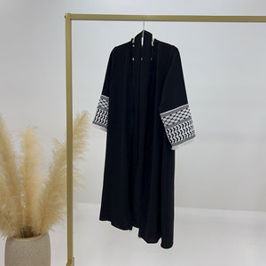 Sharut Turquie Modeste Dubaï Abaya Petite Fille <span class=keywords><strong>Kimono</strong></span> Femmes Musulmanes Robe Broderie Manches Crêpe Palestine Kefiyyeh Enfants Abaya - Product Image 6
