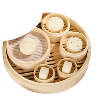 Ensemble de cuisine en bambou chinois écologique en gros, 5 couches, compatible gaz et induction, fabriqué dans le Hubei, panier vapeur pour aliments à base de maïs