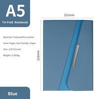 Ensemble cadeau de carnet de notes d'affaires personnalisé de luxe avec logo, carnet à trois volets en cuir PU avec stylo, boîte cadeau de papeterie de bureau