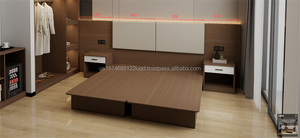 Conjunto de Muebles Comerciales Modernos y Económicos para Habitación de Hotel de 3 Estrellas con Cama de Madera, Mesitas de Noche, Muebles para TV y Armario - Product Image 3