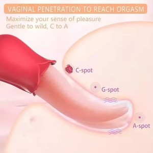 STELLAR PATH Rose Tongue Silicone <b>Vibrator</b> Clitoral Sucking & Nipple Stimulator Massager Innovative Design - Product Image 3